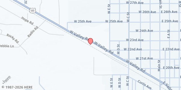 Map showing Land of Goshen Ministries at 801 W Valley Rd, Torrington, WY