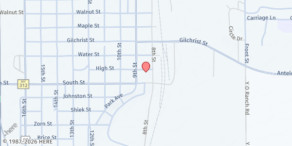 Map showing Platte Manor at 852 South St #10, Wheatland, WY